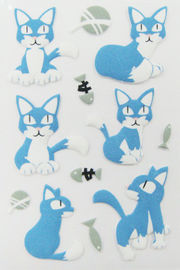 L'animale domestico ha tagliato 3D gli autoadesivi a stampo tagliente animali, borsa piccola Cat Puffy Stickers Offset Printing