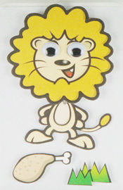 Il leone colorato amichevole degli autoadesivi del fumetto 3D di ECO ha stampato per i regali autoadesivi