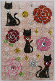Autoadesivi della schiuma di scintillio dei gatti di Rosa di mignolo con Shinning stile giapponese di Dimond