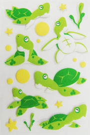 autoadesivi dimensionali dell'album per ritagli del bambino 3D, piccoli autoadesivi animali della tartaruga verde