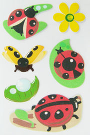 Autoadesivi gonfi dei bambini divertenti degli insetti del fumetto sfocati PVC + schiuma + materiale dell'ANIMALE DOMESTICO